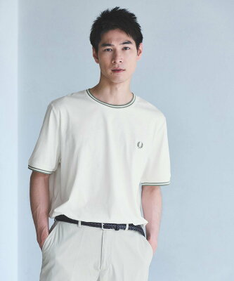 UNITED ARROWS green label relaxing <FRED PERRY>ツインティップ Tシャツ ユナイテッドアローズ グリーンレーベルリラクシング トップス カットソー・Tシャツ ホワイト グレー ネイビー ピンク ブラック グリーン イエロー【送料無料】