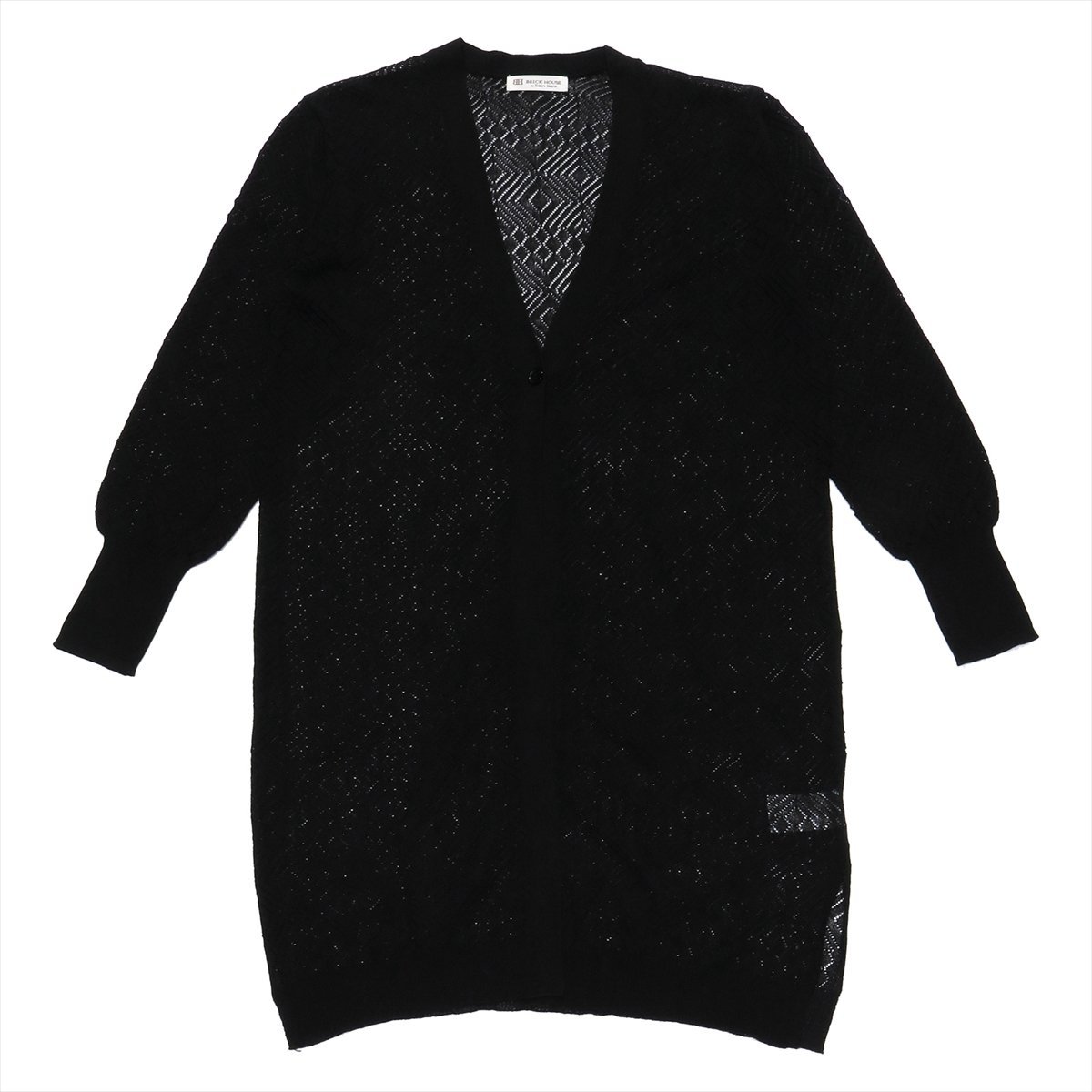 【SALE/13%OFF】BRICK HOUSE by Tokyo Shirts 透かしVネック ニットカーディガン レディース BL05I100DD10X00-49 トーキョーシャツ トップス カーディガン ブラック【送料無料】