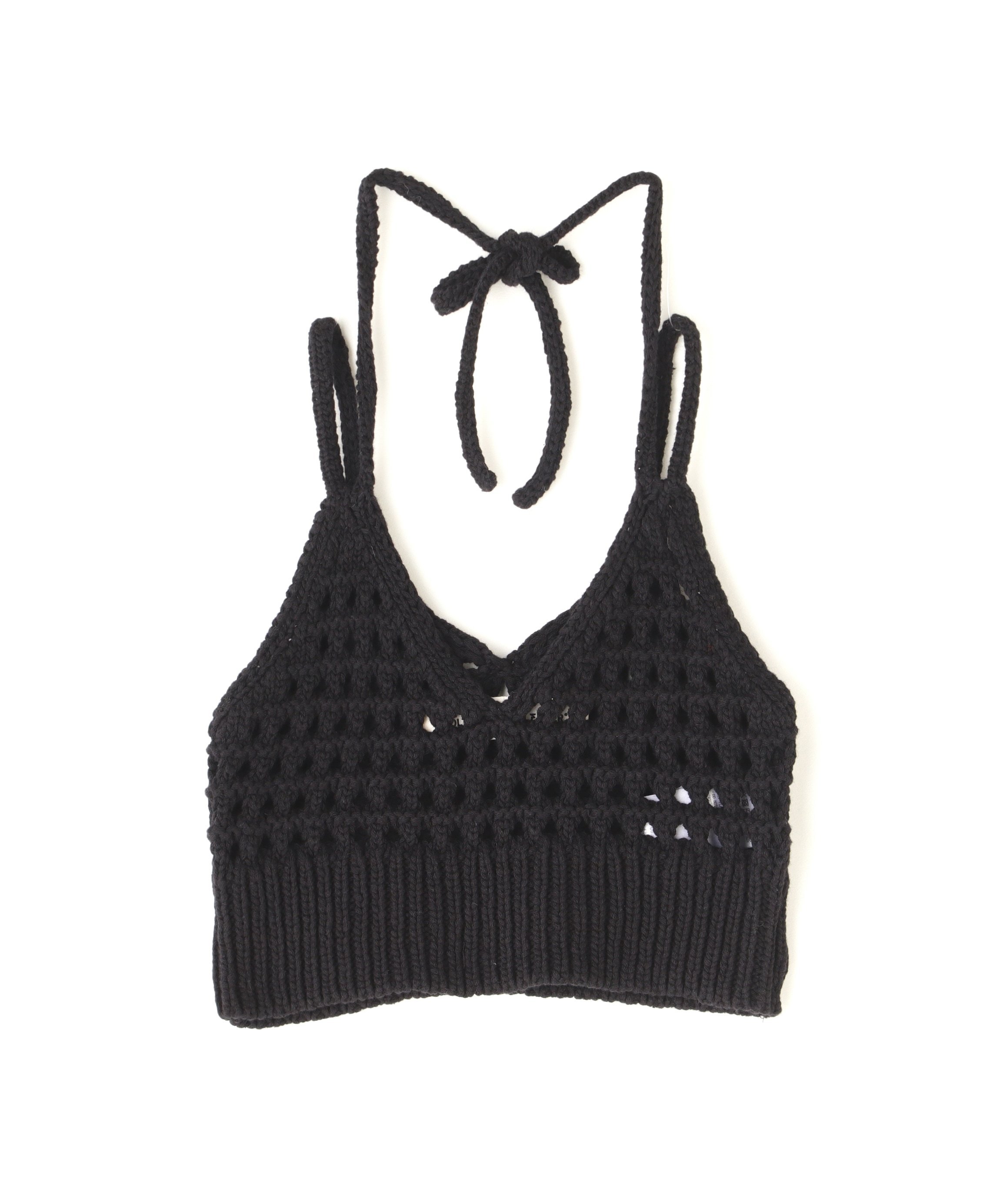 LHP VOLTAGE CONTROL FILTER/ヴォルテージコントロールフィルター/MESH KNIT BRATOP エルエイチピー トップス ノースリーブ・タンクトップ ブラック