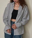 【SALE/54%OFF】SETUP7 SETUP7/(U)フリルスリーブストライプブラウス KNF090 セットアップセブン トップス シャツ・ブラウス ブルー ブラック