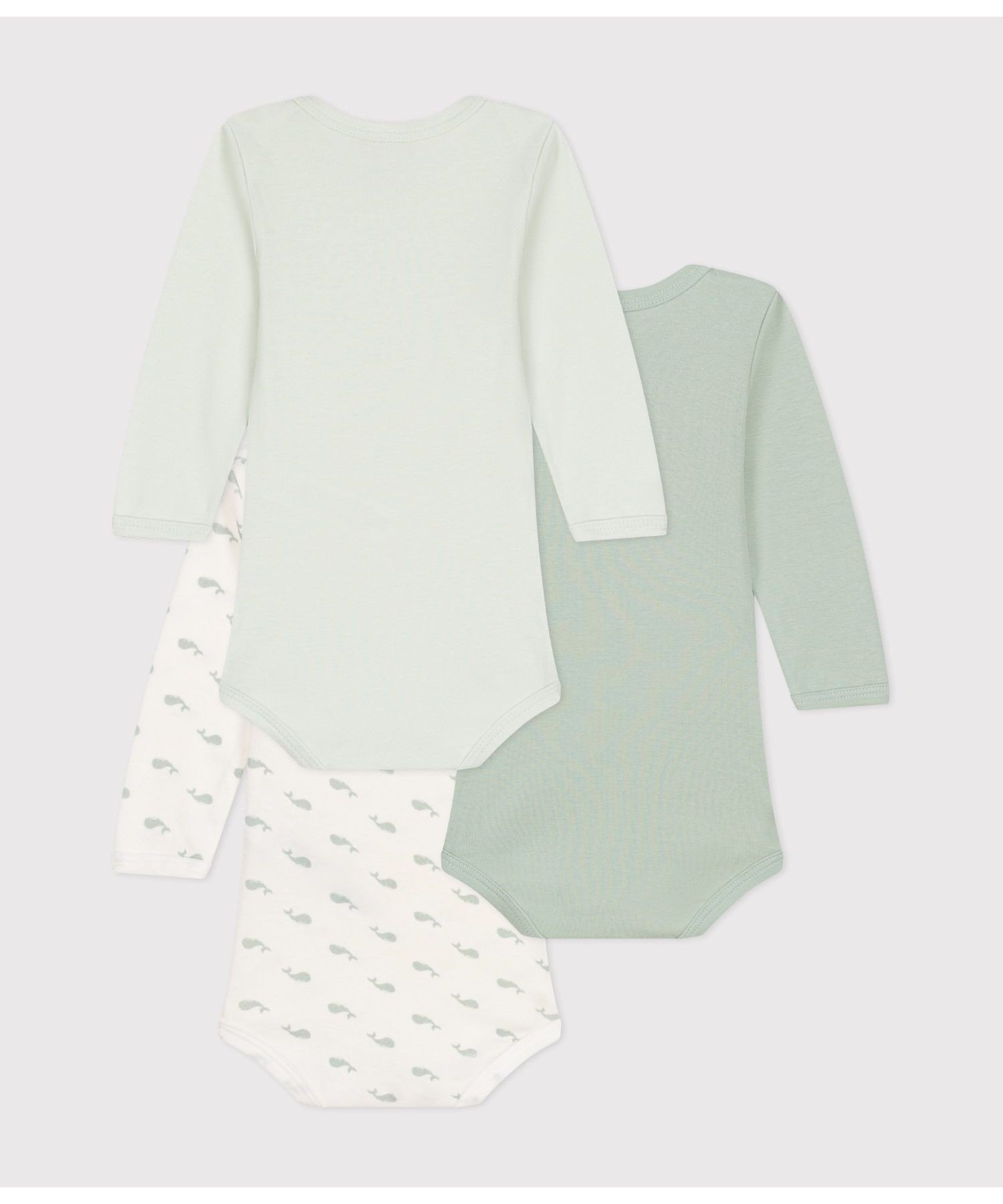 PETIT BATEAU 長袖ボディ3枚組 プチバトー マタニティウェア・ベビー用品 ロンパース・カバーオール【送料無料】