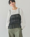 【SALE/45%OFF】AMERICAN HOLIC ティアードチュールキャミソール アメリカン ホリック トップス ベスト・ジレ ブラック