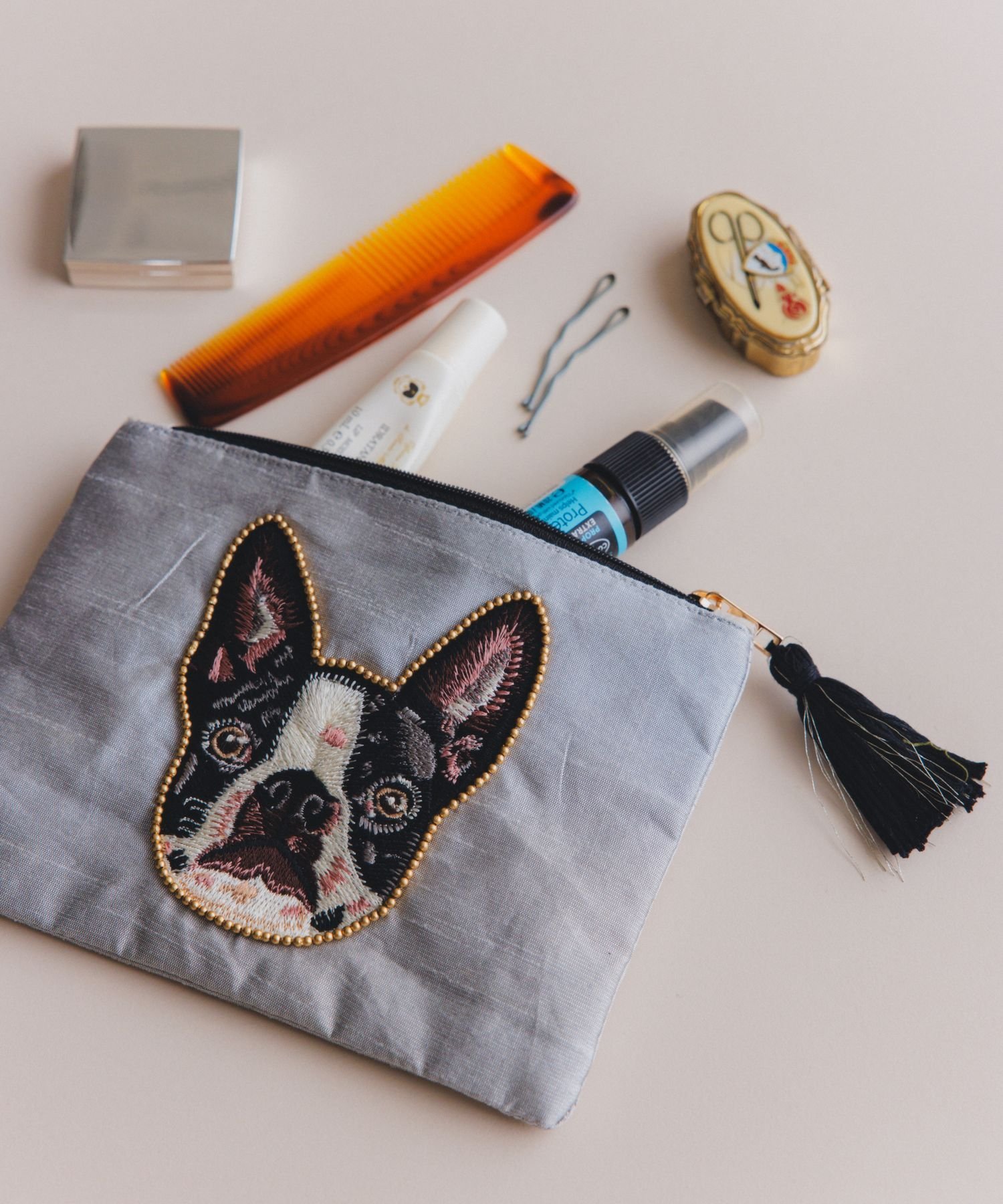 studio CLIP 【daily CLIP】ドッグ刺繍ポーチ スタディオクリップ 財布・ポーチ・ケース ポーチ ゴール..