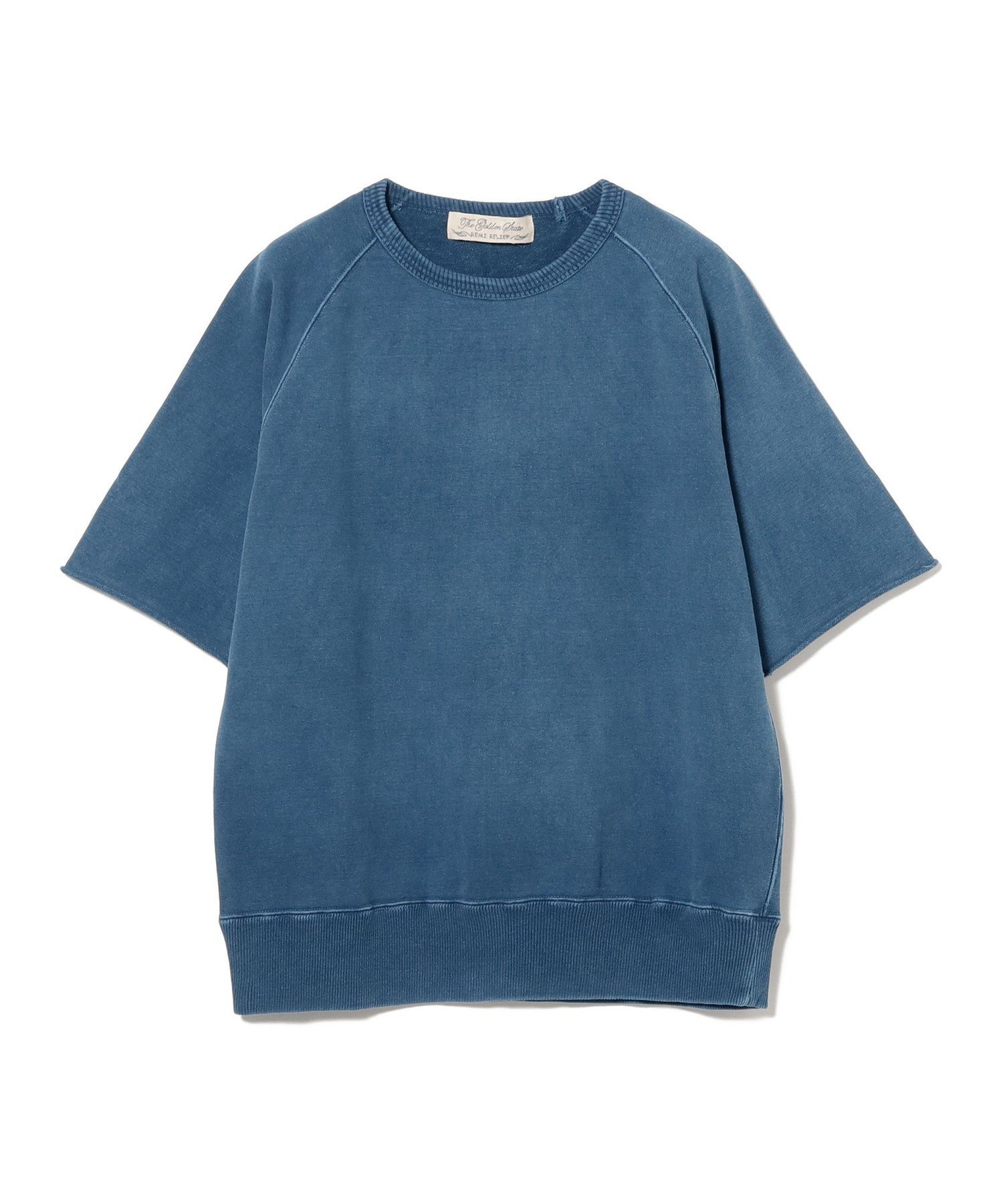 BEAMS PLUS 【別注】REMI RELIEF / Cut Off Short Sleeve Sweat Indigo ビームス メン トップス スウェット・トレーナー ネイビー【送料無料】