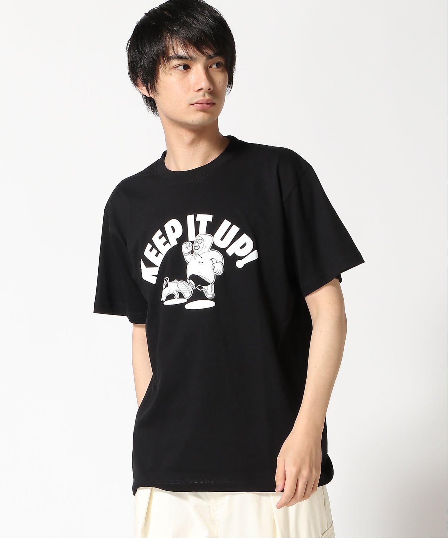 gym master gym master/(U)5.6oz KEEP IT UP Tee ジムマスター トップス カットソー・Tシャツ ブラック グリーン ネイビー ベージュ ホワイト