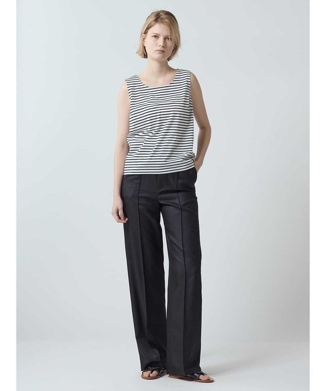 Aquascutum WOMEN プリマシャインボーダータンクトップ アクアスキュータム トップス カットソー・Tシャツ ネイビー ホワイト【送料無料】