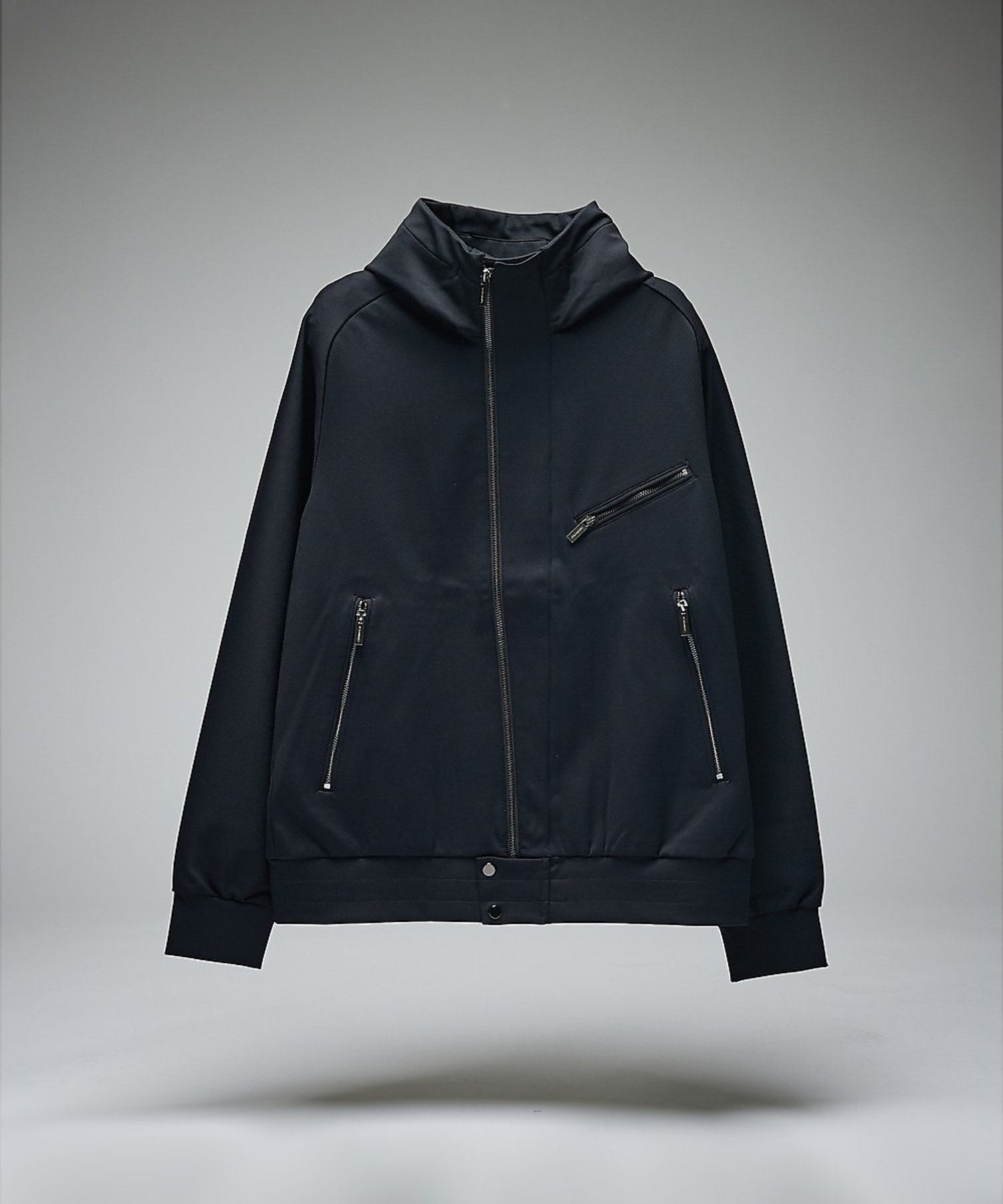 DESIGNWORKS ストレッチナイロン アクティブライダース フーディー デザインワークス トップス パーカー・フーディー グレー ネイビー