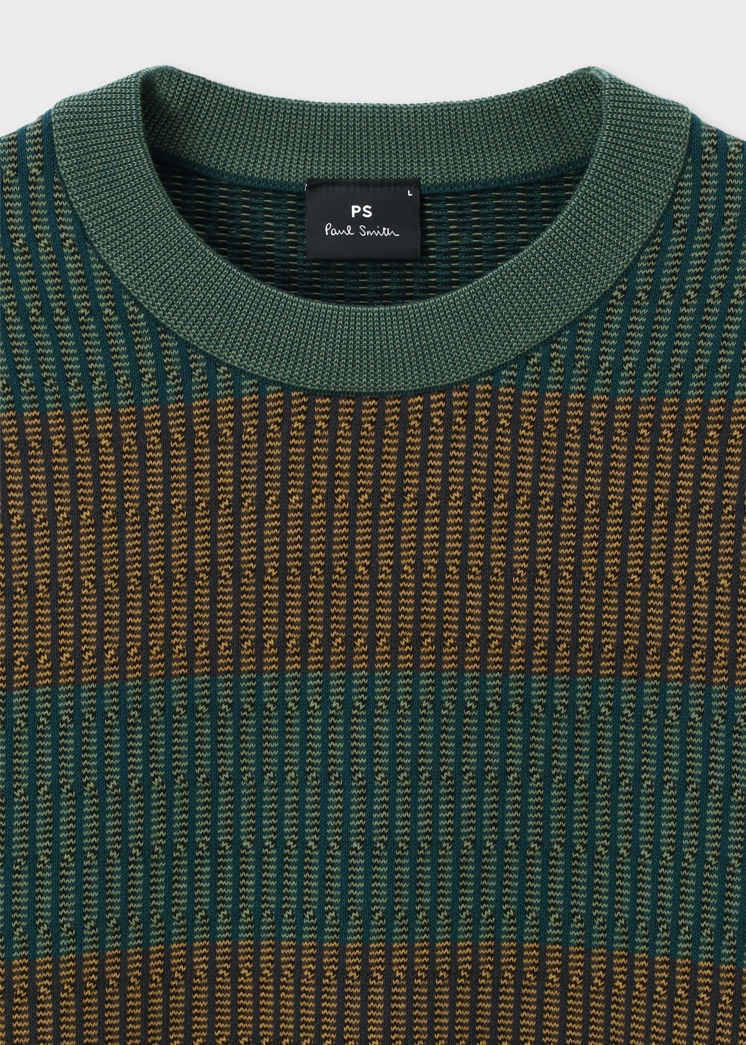 PS Paul Smith マルチカラーボーダー クルーネックニット ポール・スミス トップス ニット グリーン レッド【送料無料】