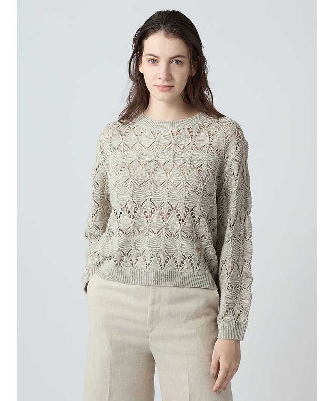 【SALE／30%OFF】Aquascutum WOMEN ファンシーリリーニット アクアスキュータム トップス ニット グリーン【送料無料】