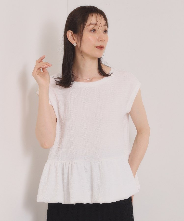 【SALE／50%OFF】ITS' DEMO バルーンヘムブラウス イッツデモ トップス シャツ・ブラウス ホワイト ブラック グリーン