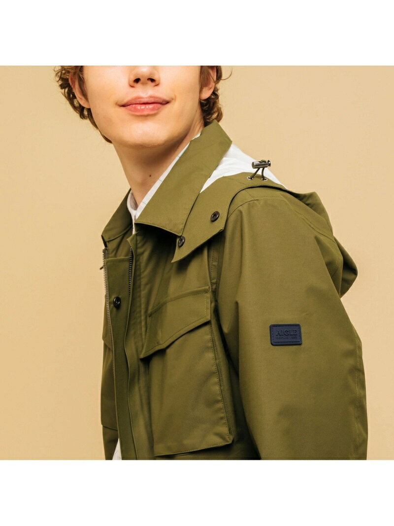 【SALE／50%OFF】AIGLE 透湿防水ワロンジャケット エーグル コート/ジャケット マウンテンパーカー グリーン ホワイト【送料無料】