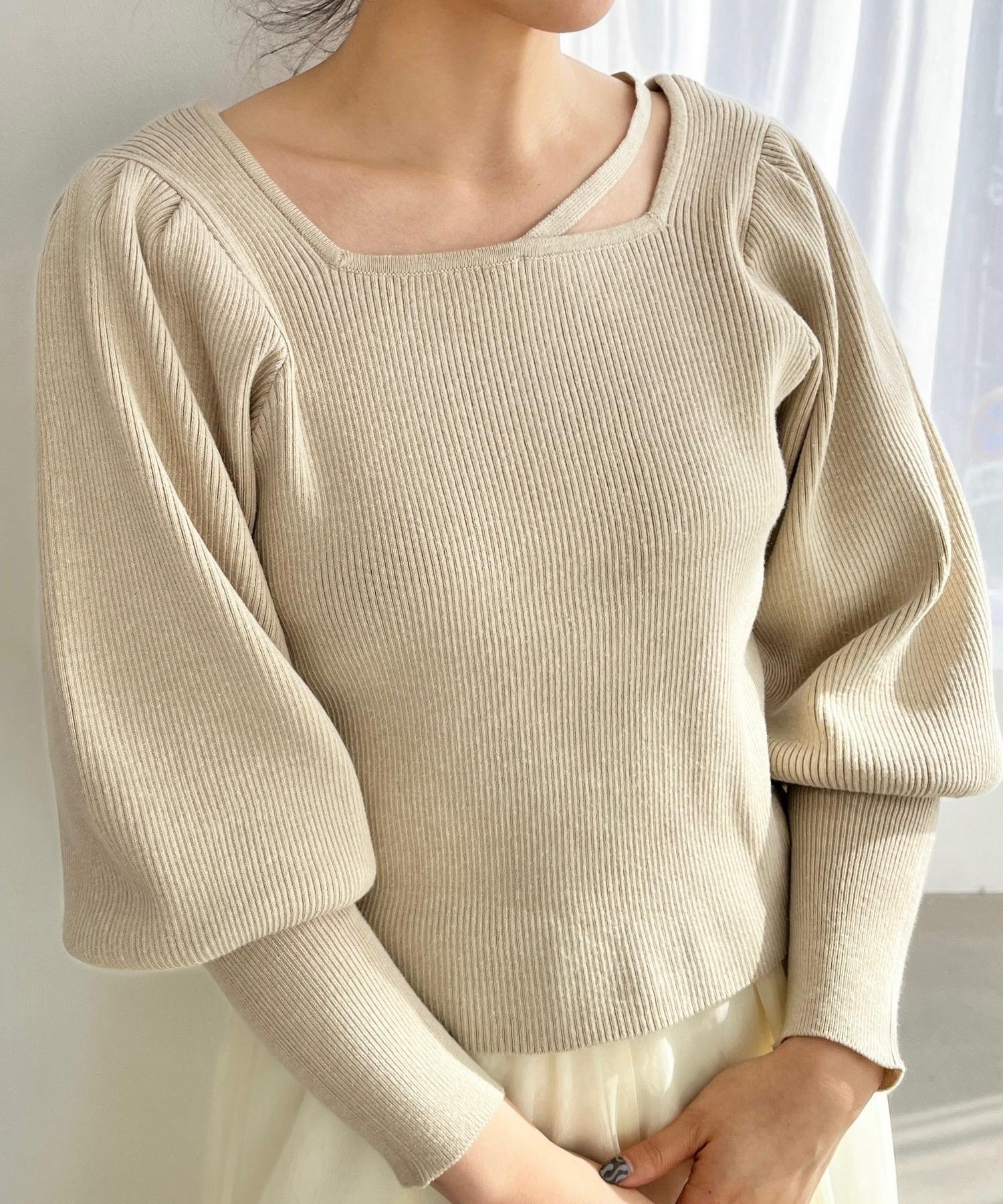 【SALE／62%OFF】LOWRYS FARM (W)パワショルニットPOLS ローリーズファーム トップス ニット ベージュ ピンク ブラックのサムネイル