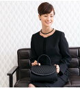 IWASA 「博多織」格子文様フォーマルバッグ イワサ バッグ ハンドバッグ ブラック【送料無料】