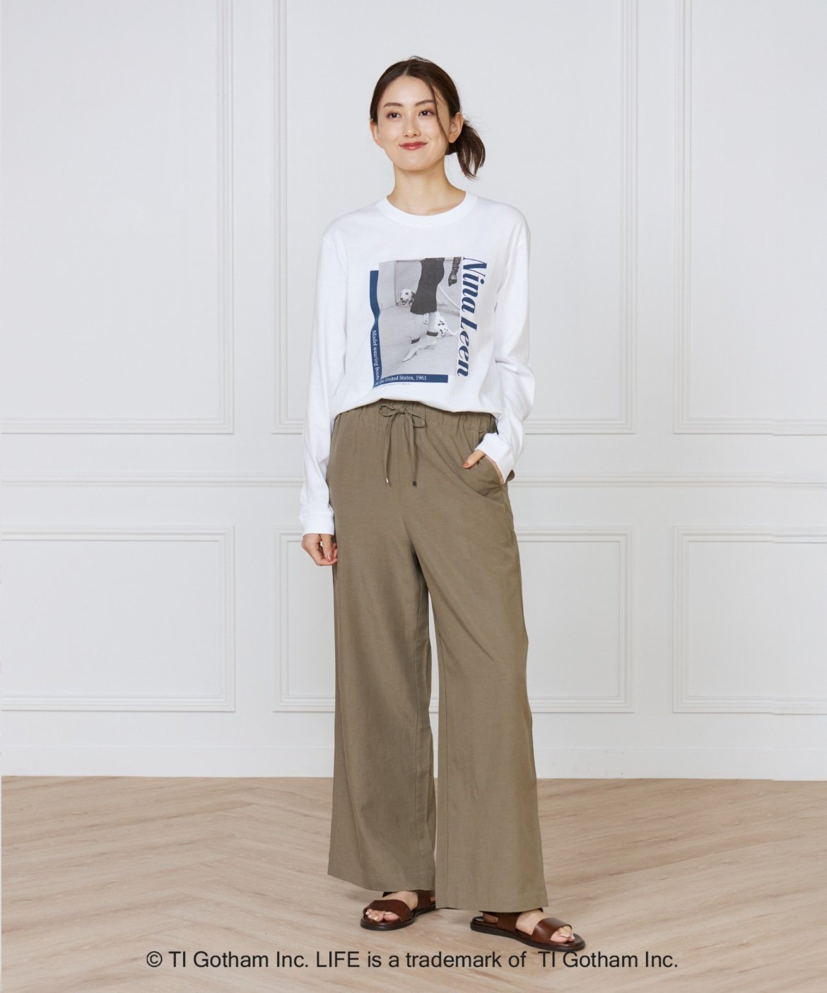 INED Nina Leen ロングスリーブTシャツ《GOOD ROCK SPEED》 イネド トップス カットソー・Tシャツ ホワイト【送料無料】