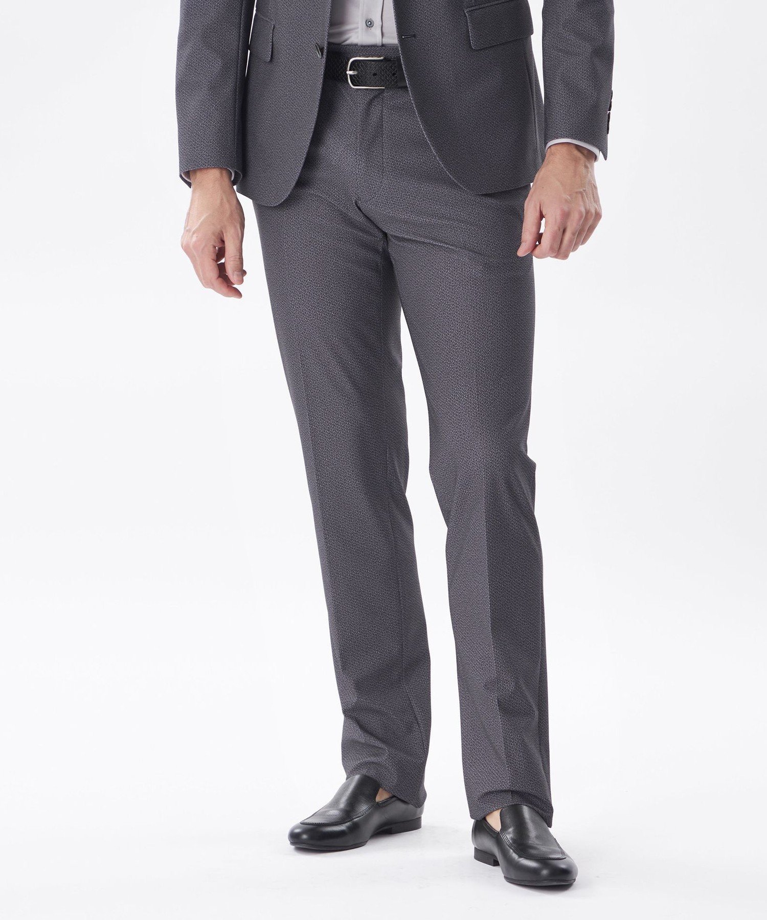 EPOCA UOMO 【セットアップ対応】トリコットプリントスラックス エポカ パンツ スラックス・ドレスパンツ グレー ネイビー【送料無料】