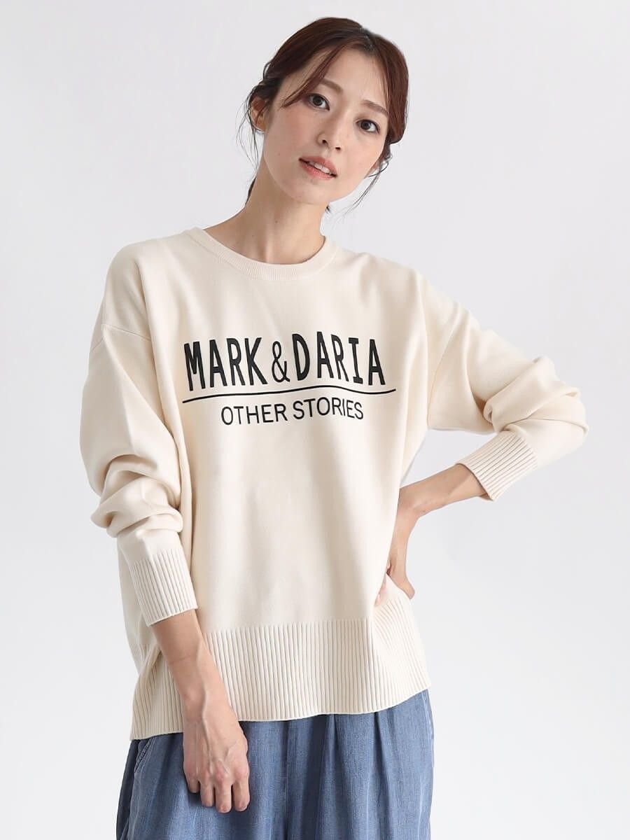 【SALE／39%OFF】CLOVE ロゴデザインニット ラシュッド トップス ニット グレー ホワイト【送料無料】