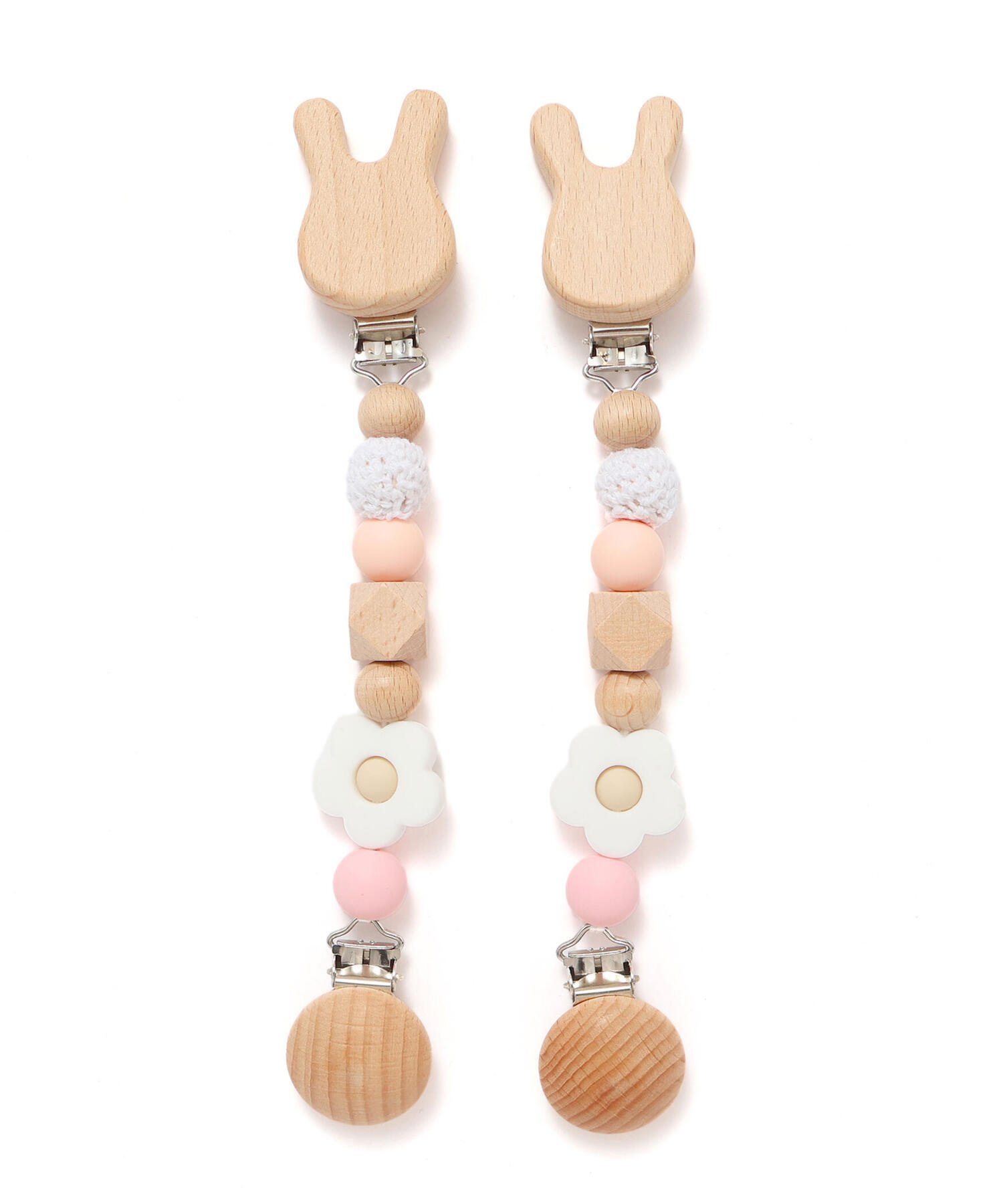 SLAP SLIP BABY アニマルクマウサギ恐竜木製マルチクリップベビー ベベ オンライン ストア マタニティウェア・ベビー用品 その他のベビーグッズ イエロー グリーン ピンク 2