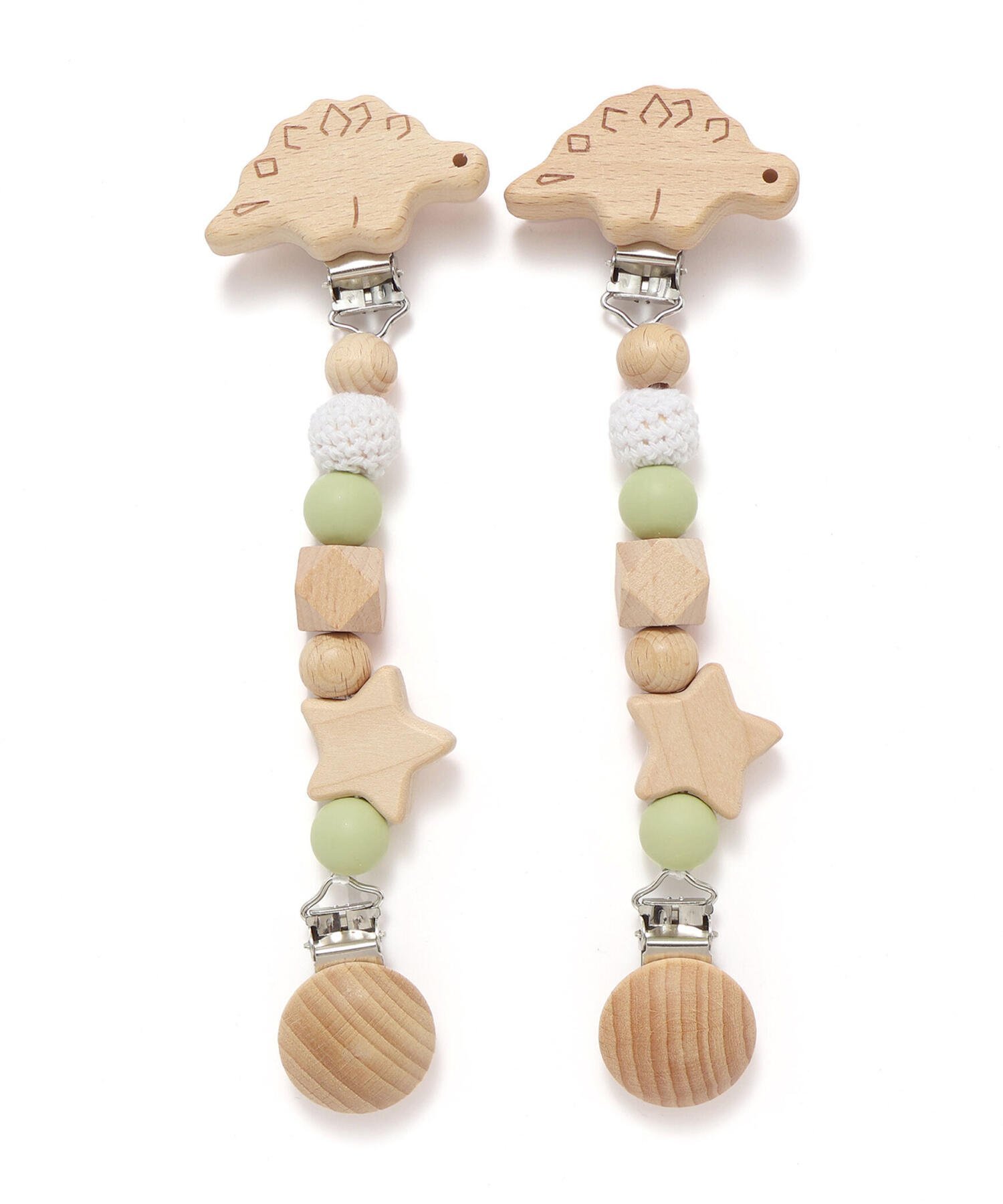 SLAP SLIP BABY アニマルクマウサギ恐竜木製マルチクリップベビー ベベ オンライン ストア マタニティウェア・ベビー用品 その他のベビーグッズ イエロー グリーン ピンク 3