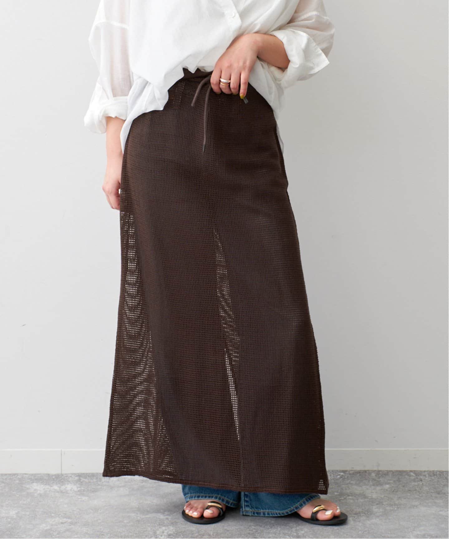 Spick & Span メッシュタイトスカート スピックアンドスパン スカート ロング・マキシスカート ブラウン【送料無料】のサムネイル