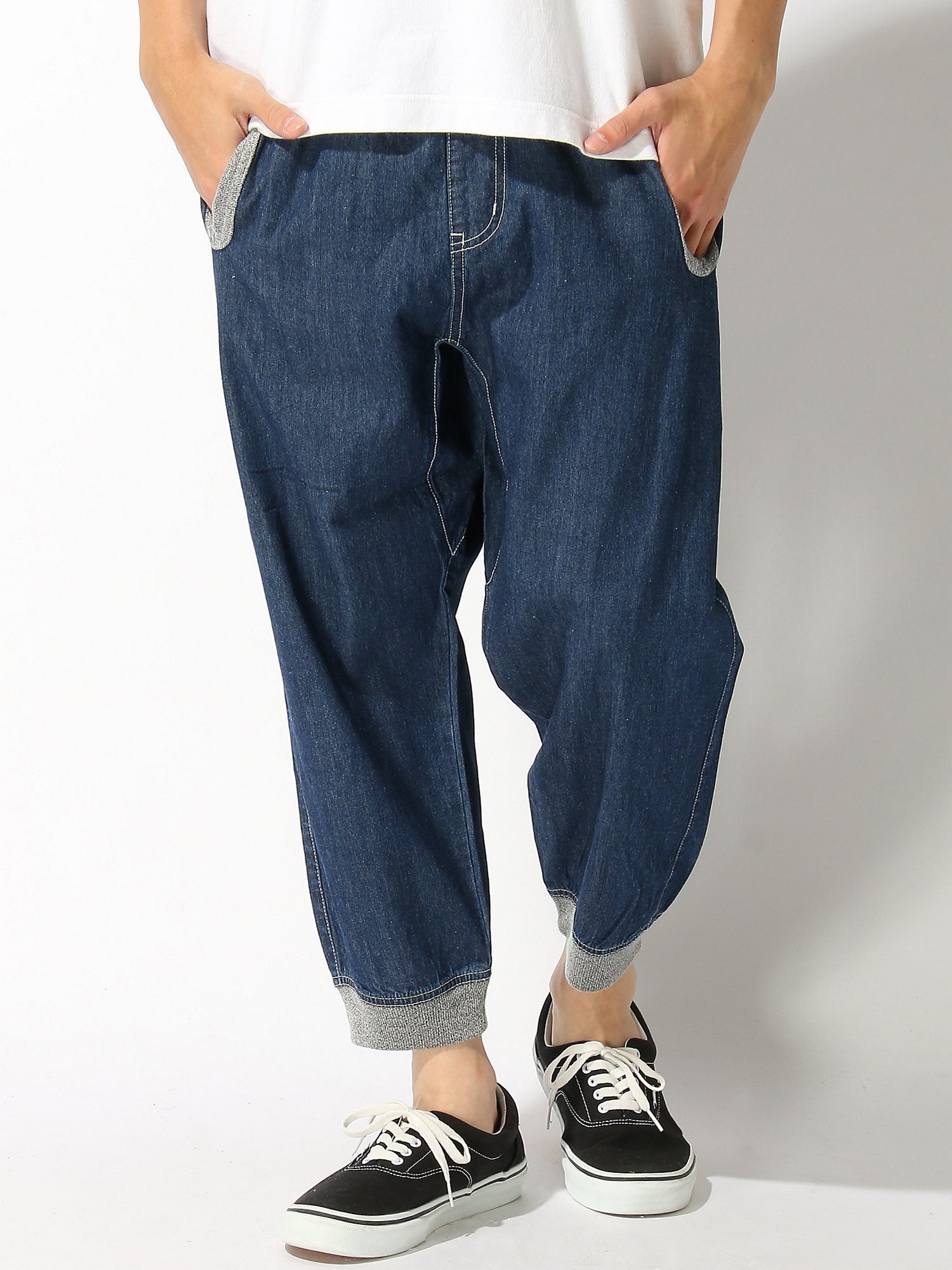 gym master gym master/(U)デニムリブクロップトパンツ ジムマスター パンツ  ...