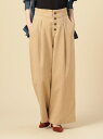 【SALE/50%OFF】DOUX ARCHIVES コールハイウエストパンツ ドゥアルシーヴ パンツ/ジーンズ フルレングス ベージュ ブラウン グリーン【送料無料】