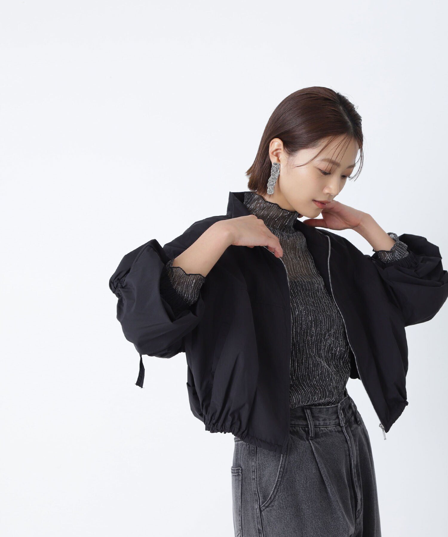 【SALE／30%OFF】NATURAL BEAUTY BASIC ライトタフタドロストブルゾン ナ ...