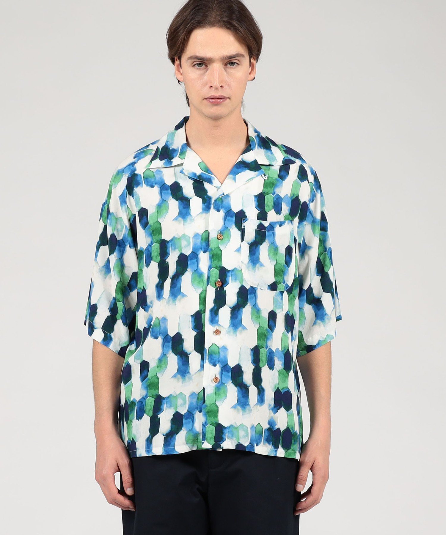 TOMORROWLAND BUYING WEAR 【別注】m's braque レーヨン オープンカラー ハーフスリーブシャツ トゥモローランド トップス シャツ・ブラウス ブルー【送料無料】