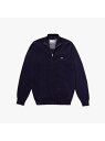 【SALE/50%OFF】LACOSTE スタンドカラーコットンジャージジャケット ラコステ ニット カーディガン ネイビー【送料無料】