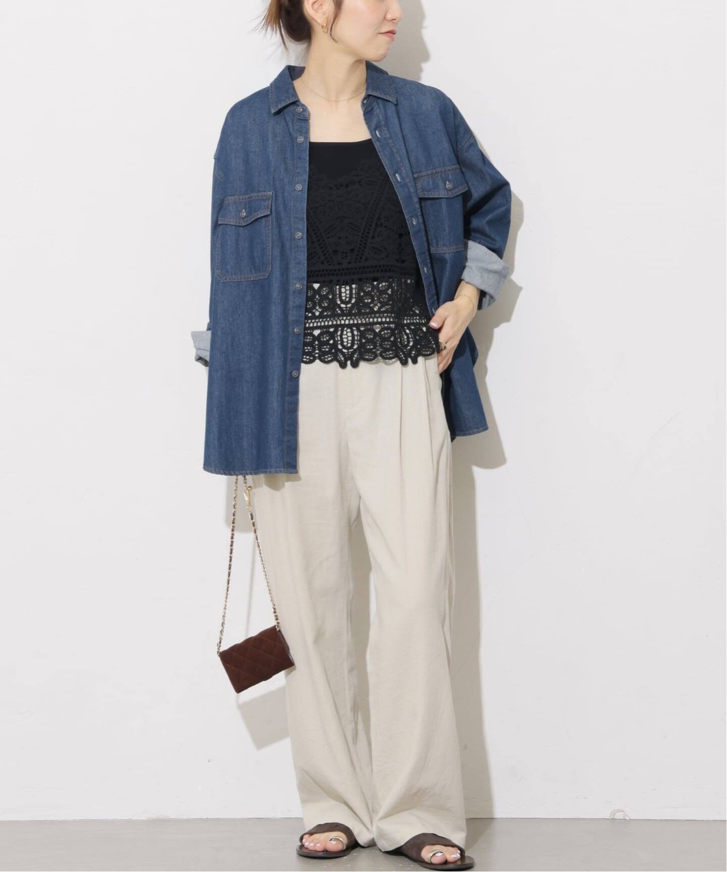 JOURNAL STANDARD relume 《追加》9oz デニムワークシャツ ジャーナル スタンダード レリューム トップス シャツ・ブラウス ネイビー ブルー
