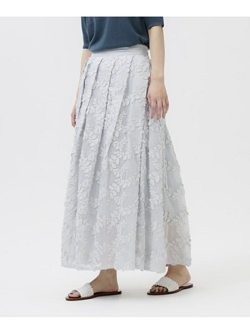 【SALE／60%OFF】HOUSE OF LOTUS シシュウスカート ハウス オブ ロータス スカート ロング・マキシスカート グリーン ホワイト【送料無料】のサムネイル