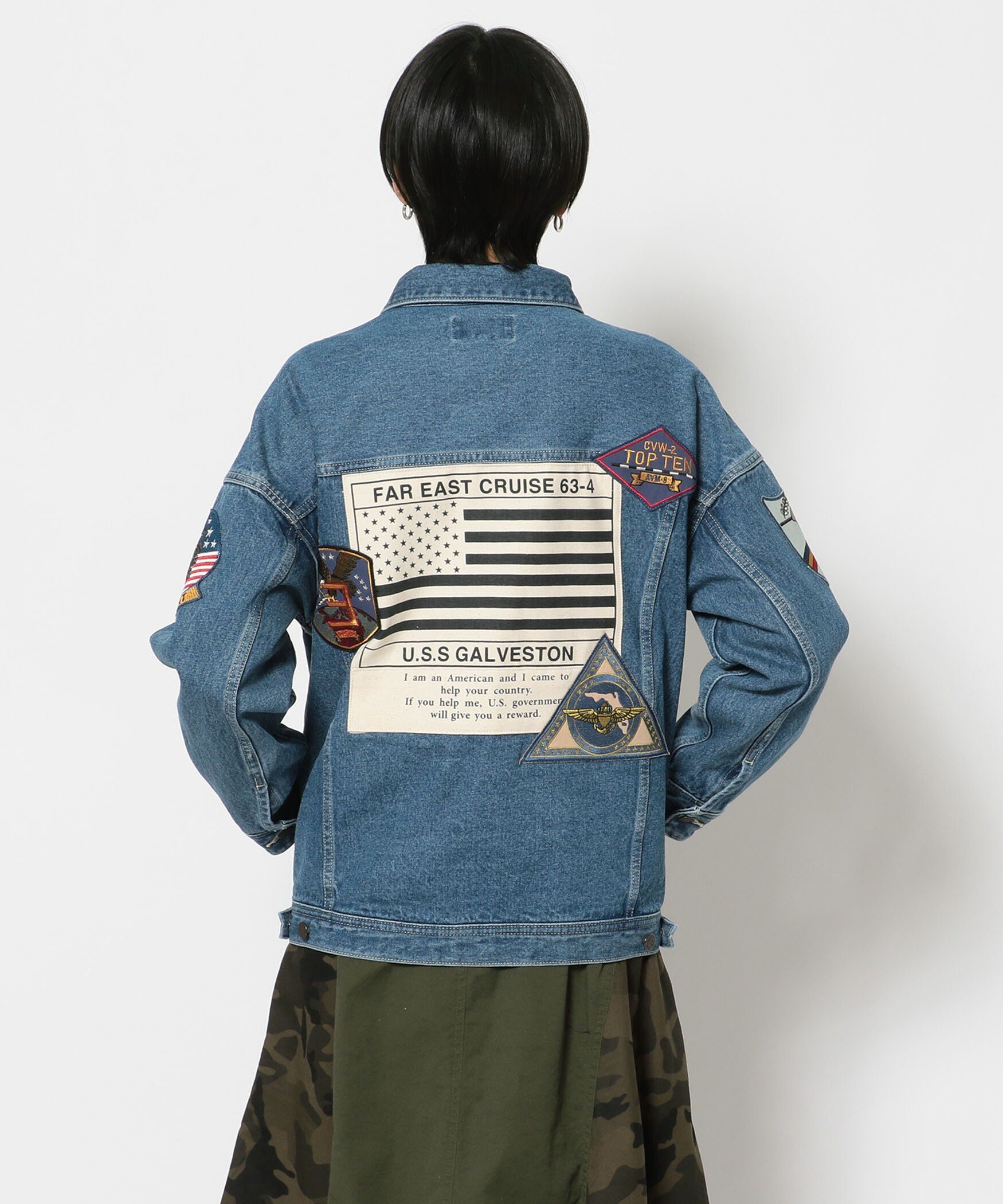 AVIREX gbvK fjWPbg ^Cvu[/ TOP GUN DENIM JACKET TYPE BLUE ABbNX WPbgEAE^[ u]EWp[ zCgyz