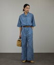 SALON adam et rope' リバティオールインワン サロン アダム エ ロペ オールインワン・オーバーオール オールインワン・つなぎ ブルー ブラッ...