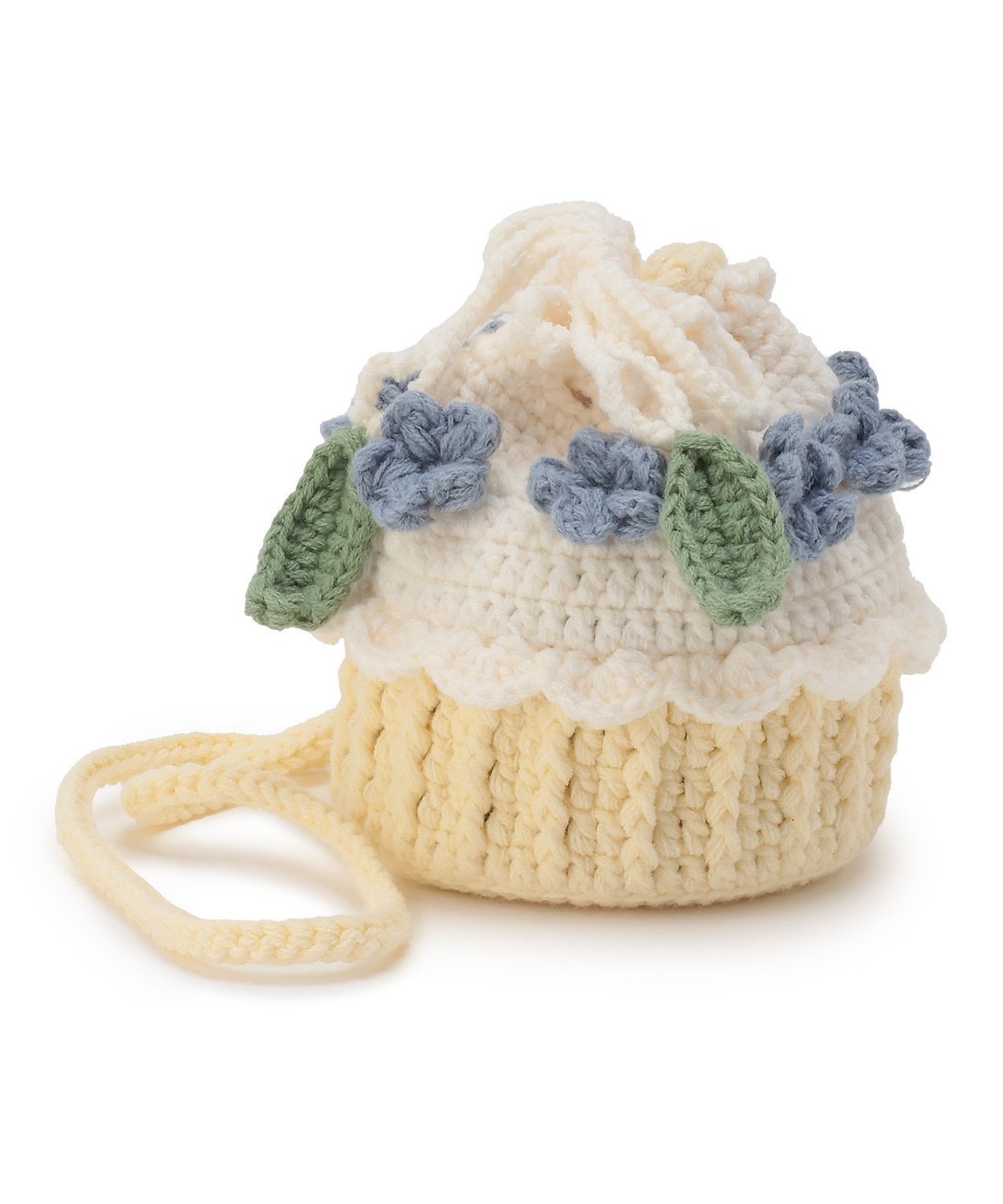 petit main ニットケーキポシェット ナルミヤオンライン バッグ ショルダーバッグ ホワイト