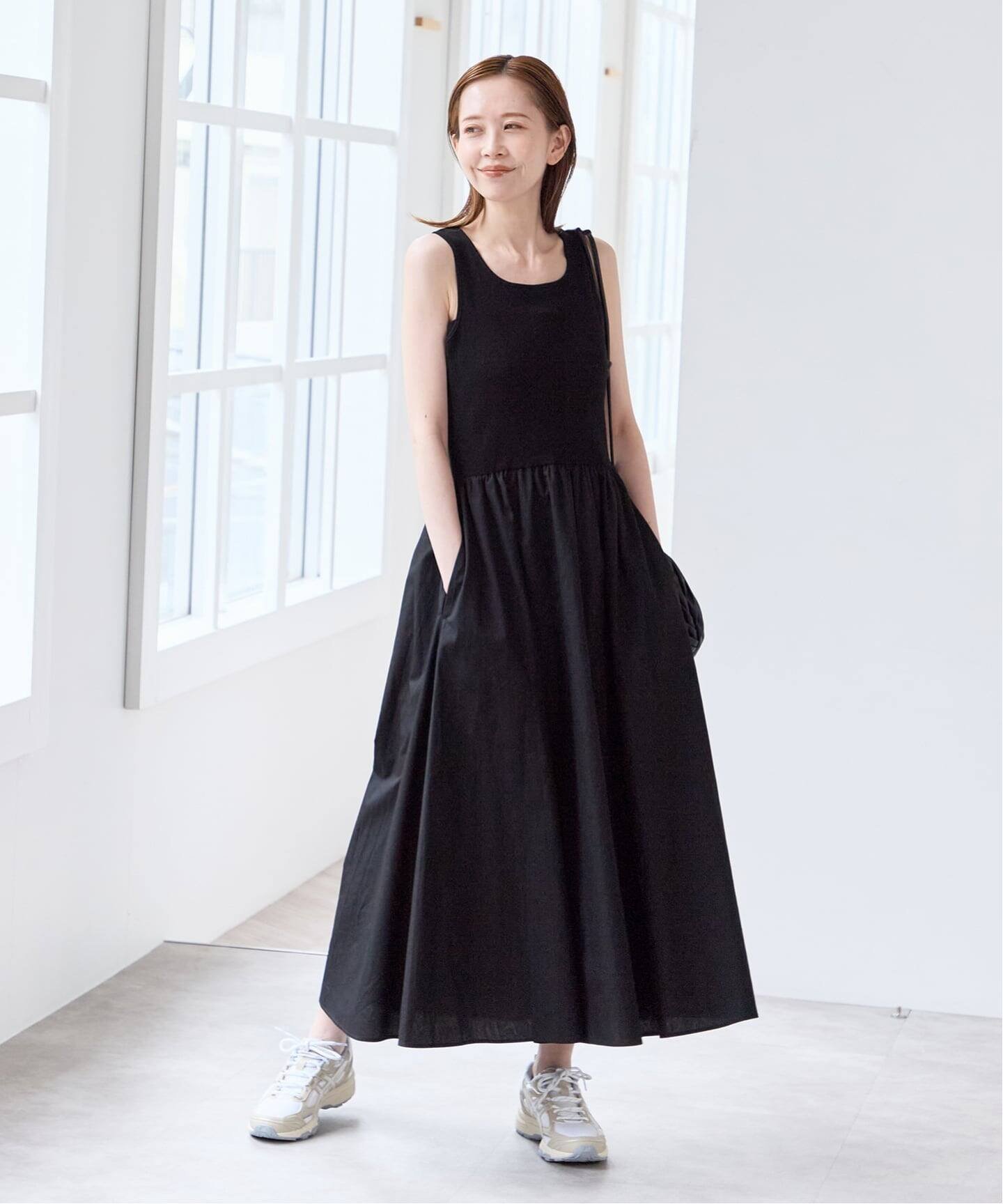 U by SPICK&SPAN リブタンクドッキングワンピース ユーバイスピックアンドスパン ワンピース・ドレス ワンピース ブラウン ブラック