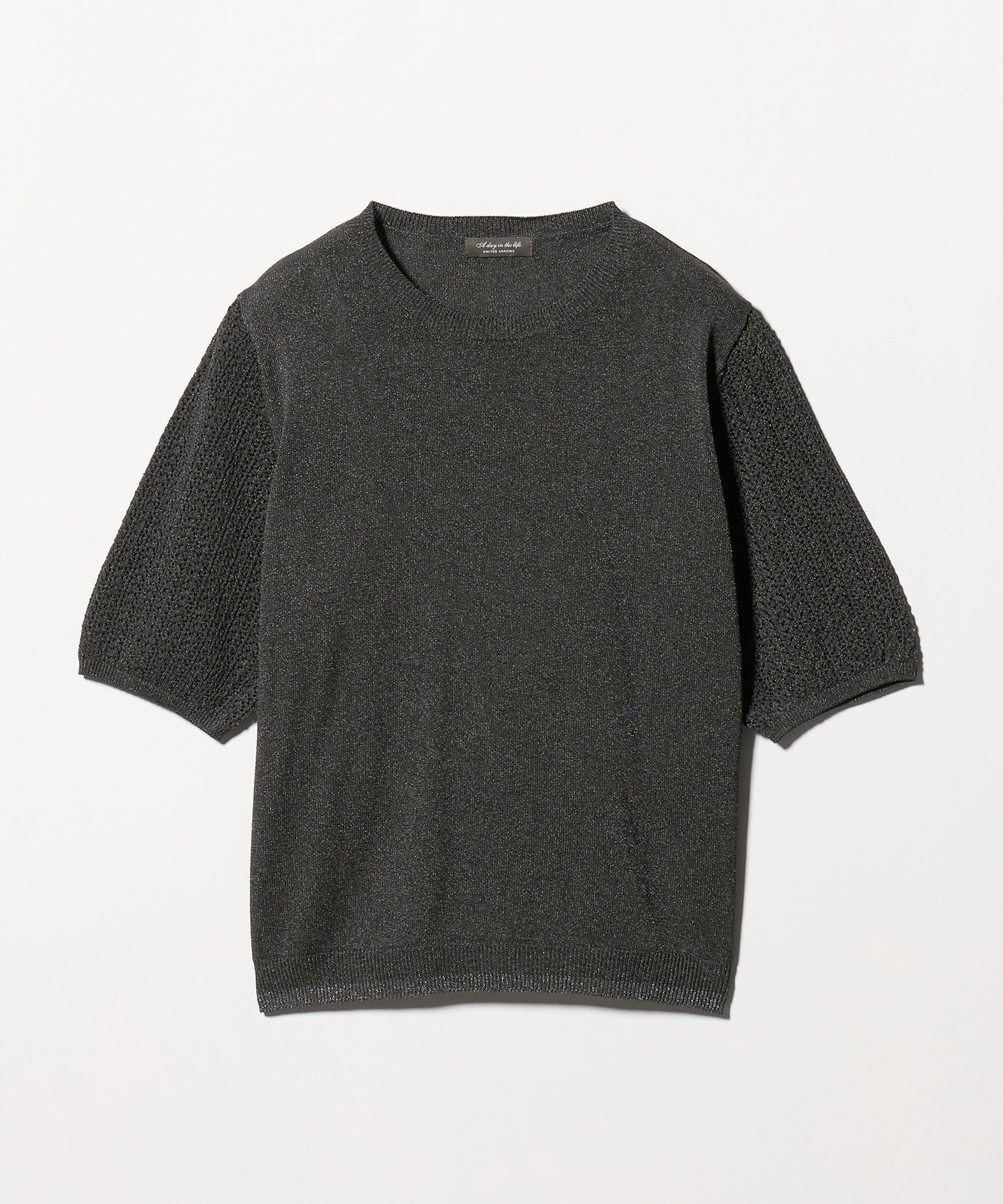 メッシュコンビ ショートスリーブニット -ウォッシャブル-＜A DAY IN THE LIFE＞ ユナイテッドアローズ アウトレット トップス ニット ピンク グレー イエロー
