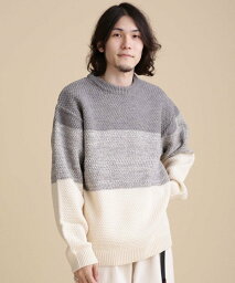 ナノユニバース 【SALE／60%OFF】NANO universe LB.04/グラデーションボーダーニット ナノユニバース トップス ニット グレー ネイビー ブラウン