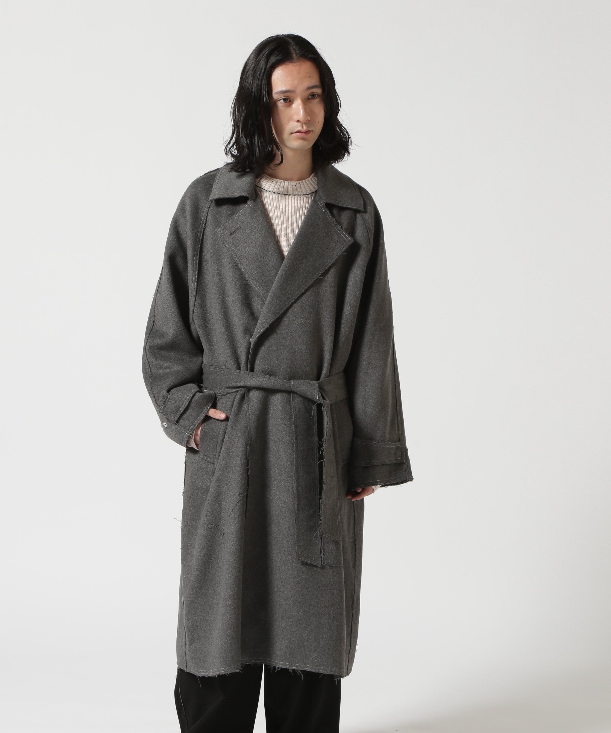 ROYAL FLASH GEN_DAI/ゲンダイ/LONG COAT ロイヤルフラッシュ ジャケット・アウター その他のジャケット・アウター グレー ブラック【送料無料】のサムネイル