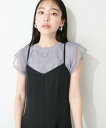 natural couture 【WEB限定】チュール*ニットレイヤードニット ナチュラルクチュール トップス その他のトップス グレー ホワイト ブラック ベージュ ピンク【送料無料】