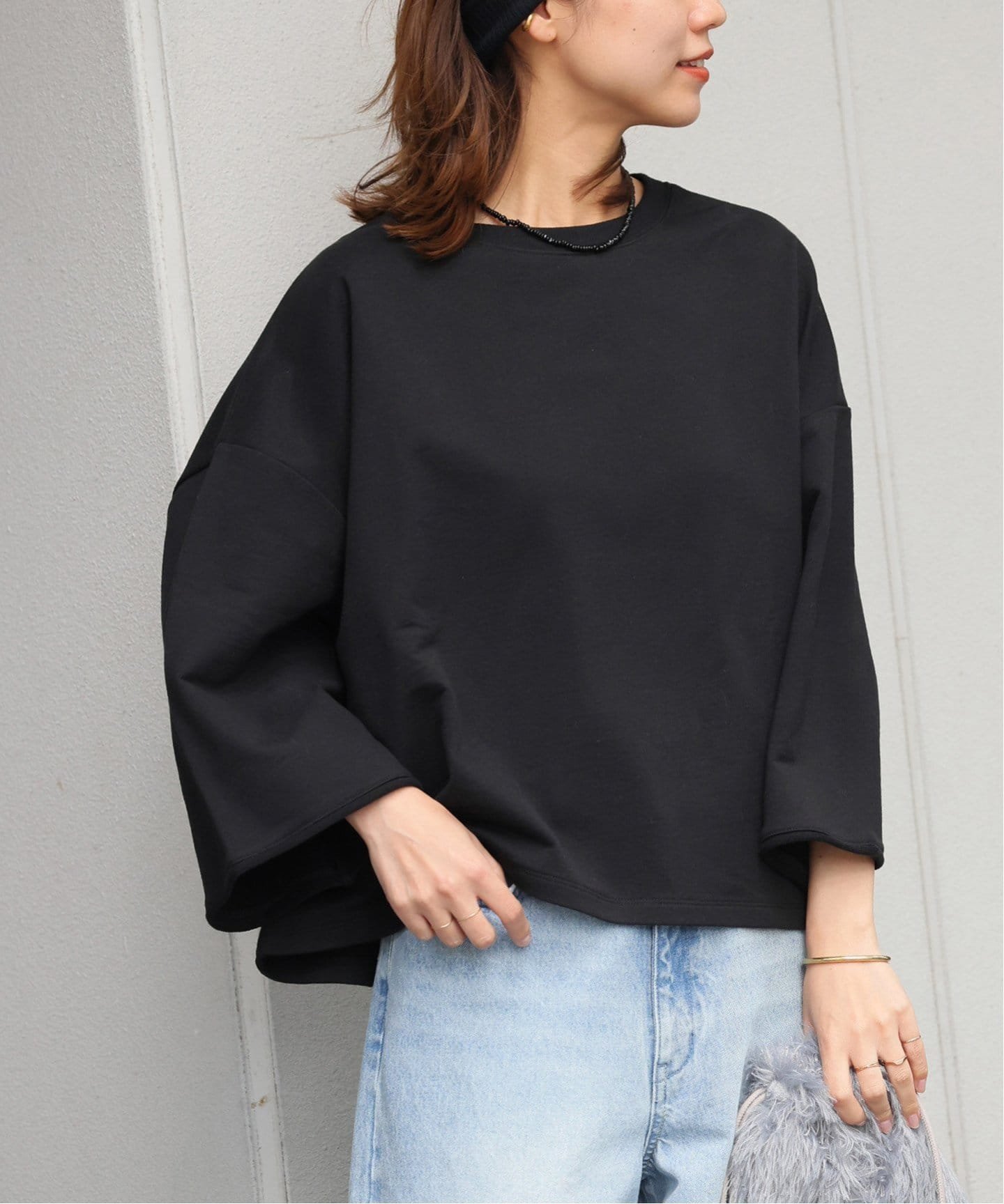 JOURNAL STANDARD relume 《予約》バイオミニ裏毛ルーズプルオーバー ジャーナル スタンダード レリューム トップス カットソー・Tシャツ ブラック グレー カーキ【送料無料】のサムネイル