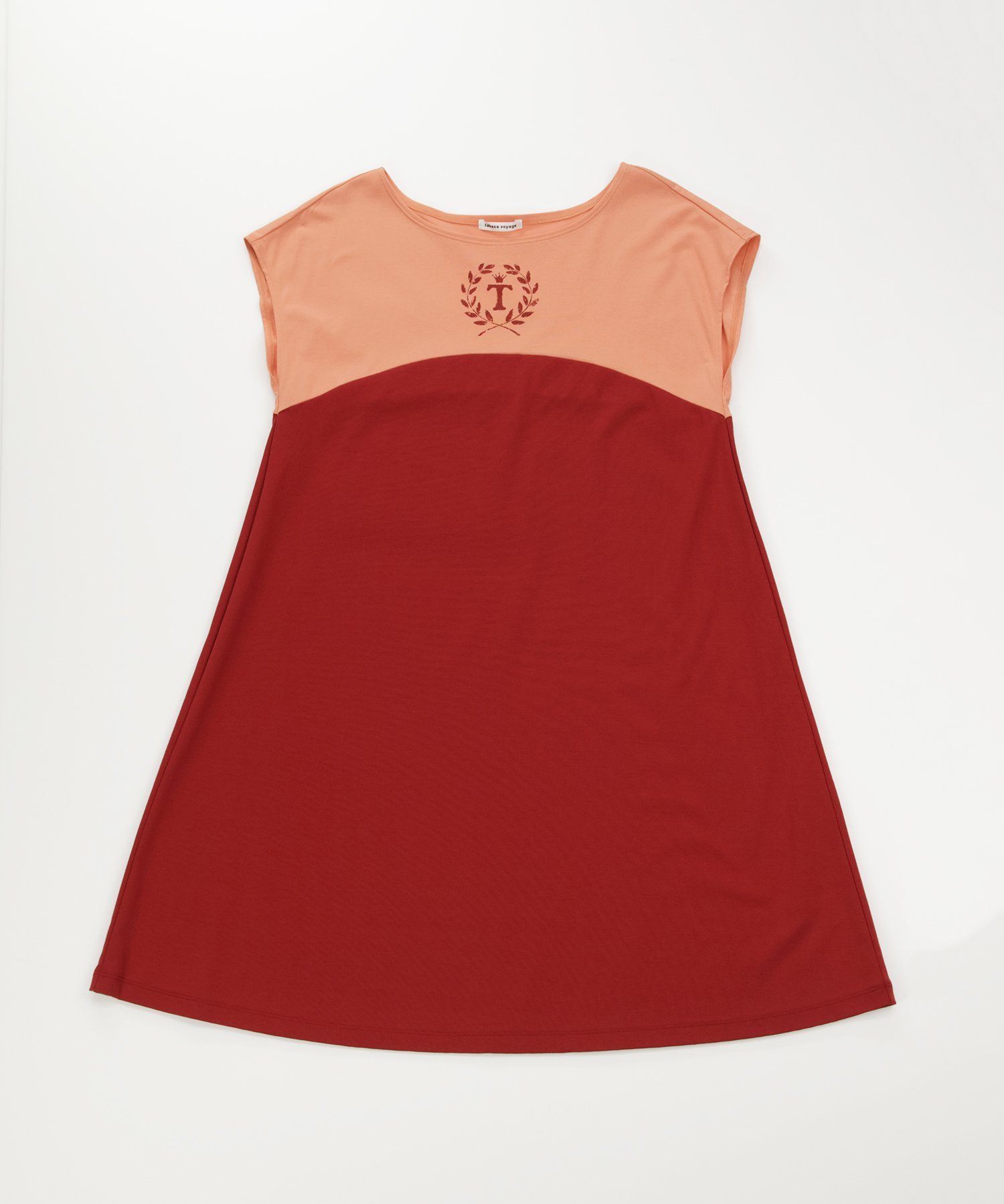 【SALE/80%OFF】tabasa voyage ドライスムースバイカラーチュニック タバサ ワンピース・ドレス チュニック オレンジ【送料無料】