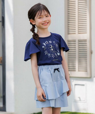 【SALE/30%OFF】組曲 KIDS 【UVカット加工】【150-160cm】12星座 Tシャツ クミキョク トップス カットソー・Tシャツ ネイビー ホワイト【送料無料】