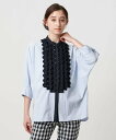 UNITED ARROWS 【+20%ポイントバック】タックプリーツフリルシャツブラウス - UVカット 接触冷感 吸水速乾 ウォッシャブル - ユナイテッドアローズ トップス シャツ・ブラウス ブラック ブルー ホワイト【送料無料】
