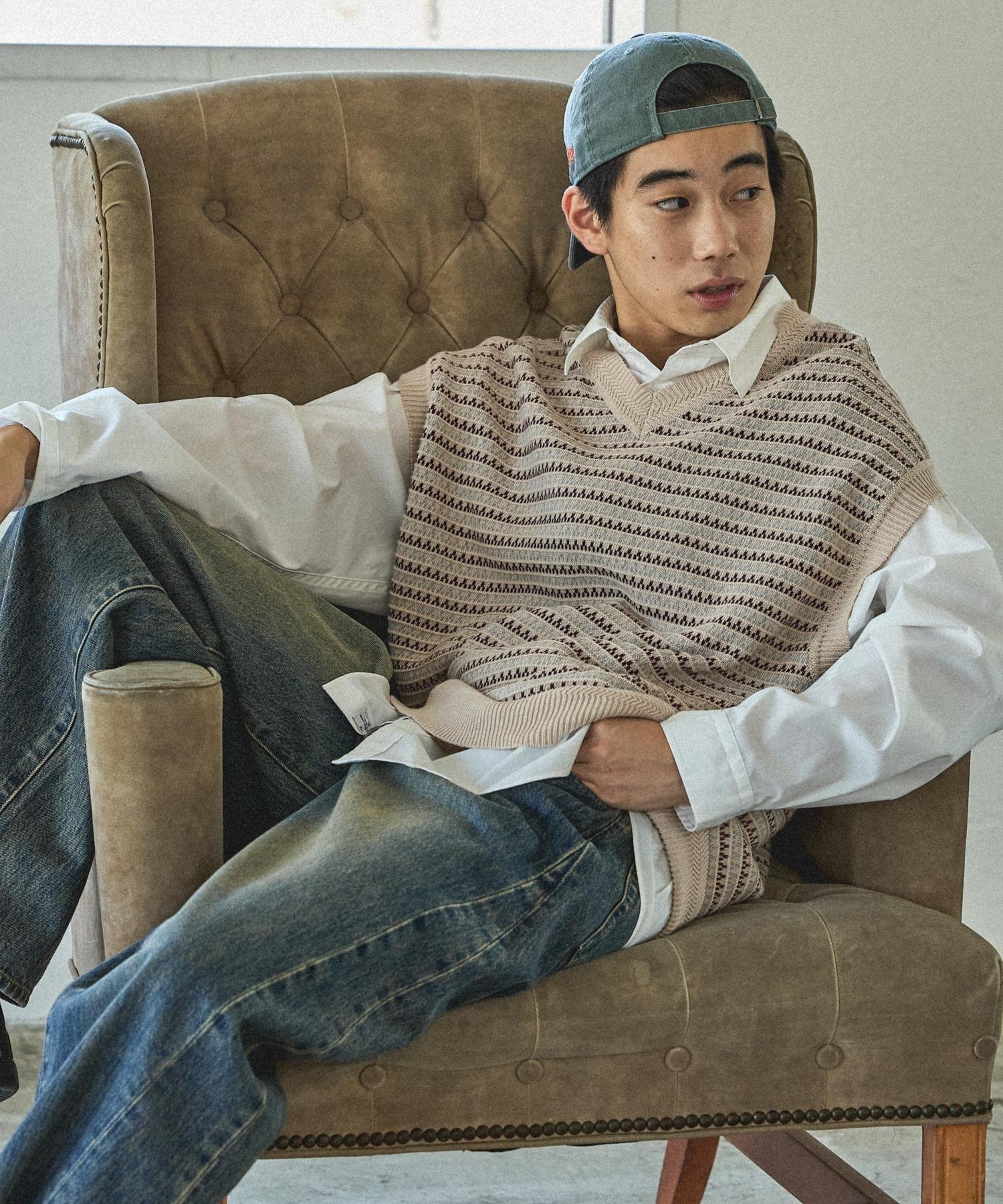 【SALE／50%OFF】niko and ... ジャガードニットベスト ニコアンド トップス ベスト・ジレ ホワイト グ..