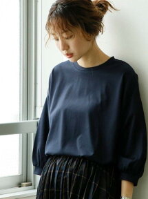 【SALE／50%OFF】coen 【WEB限定追加生産】コットンパフスリーブ7分袖カットソー コーエン カットソー Tシャツ ネイビー ホワイト カーキ