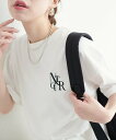 natural couture 袖口ロールUPロゴ刺繍T ナチュラルクチュール トップス その他のトップス ホワイト グレー パープル ベージュ