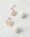 【SALE/43%OFF】grove 雪の結晶モチーフフロッキーピアス グローブ アクセサリー・腕時計 ピアス ホワイト ベージュ グレー
