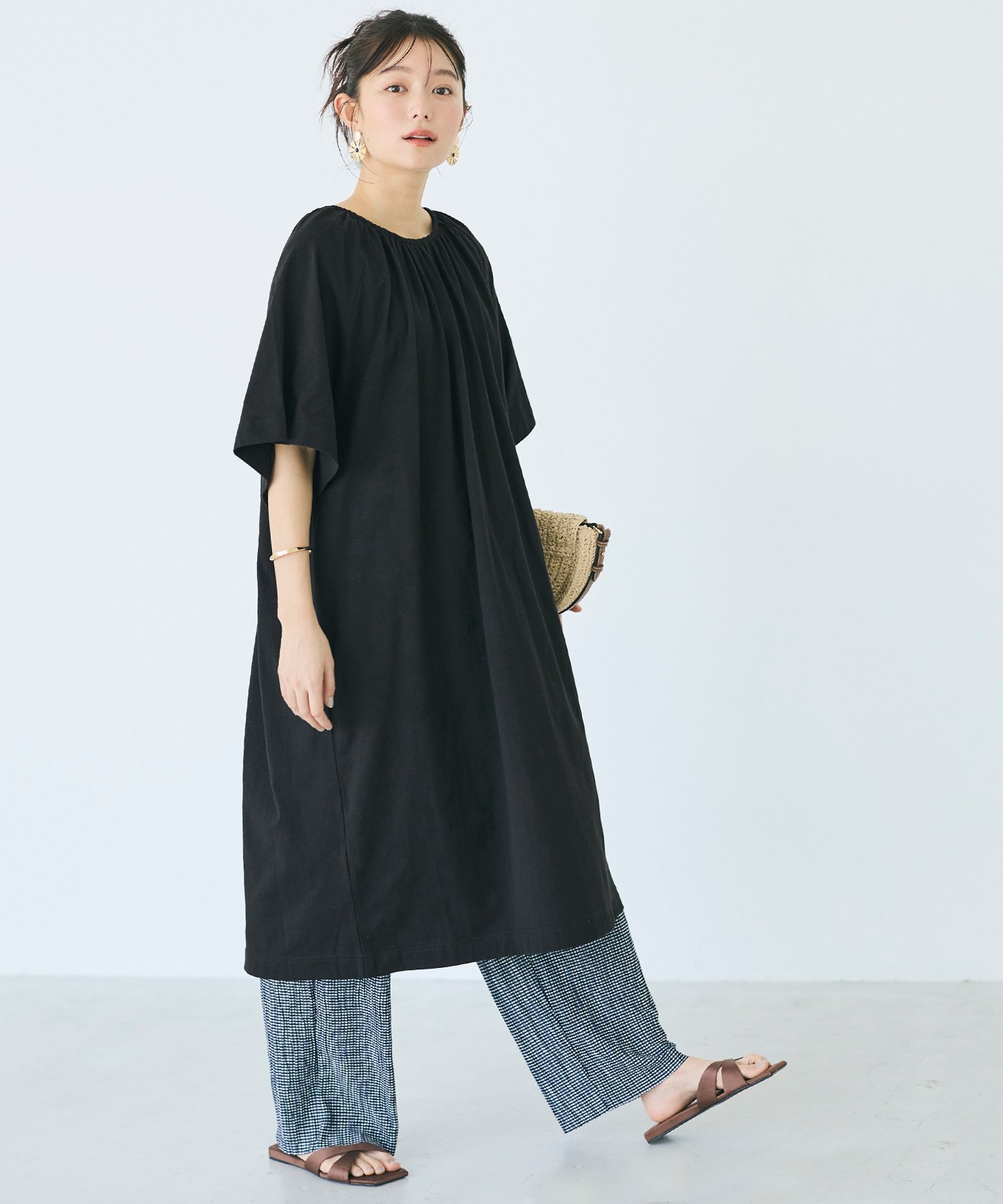 【SALE／20%OFF】coca カットバックリボンギャザーワンピース コカ ワンピース・ド...