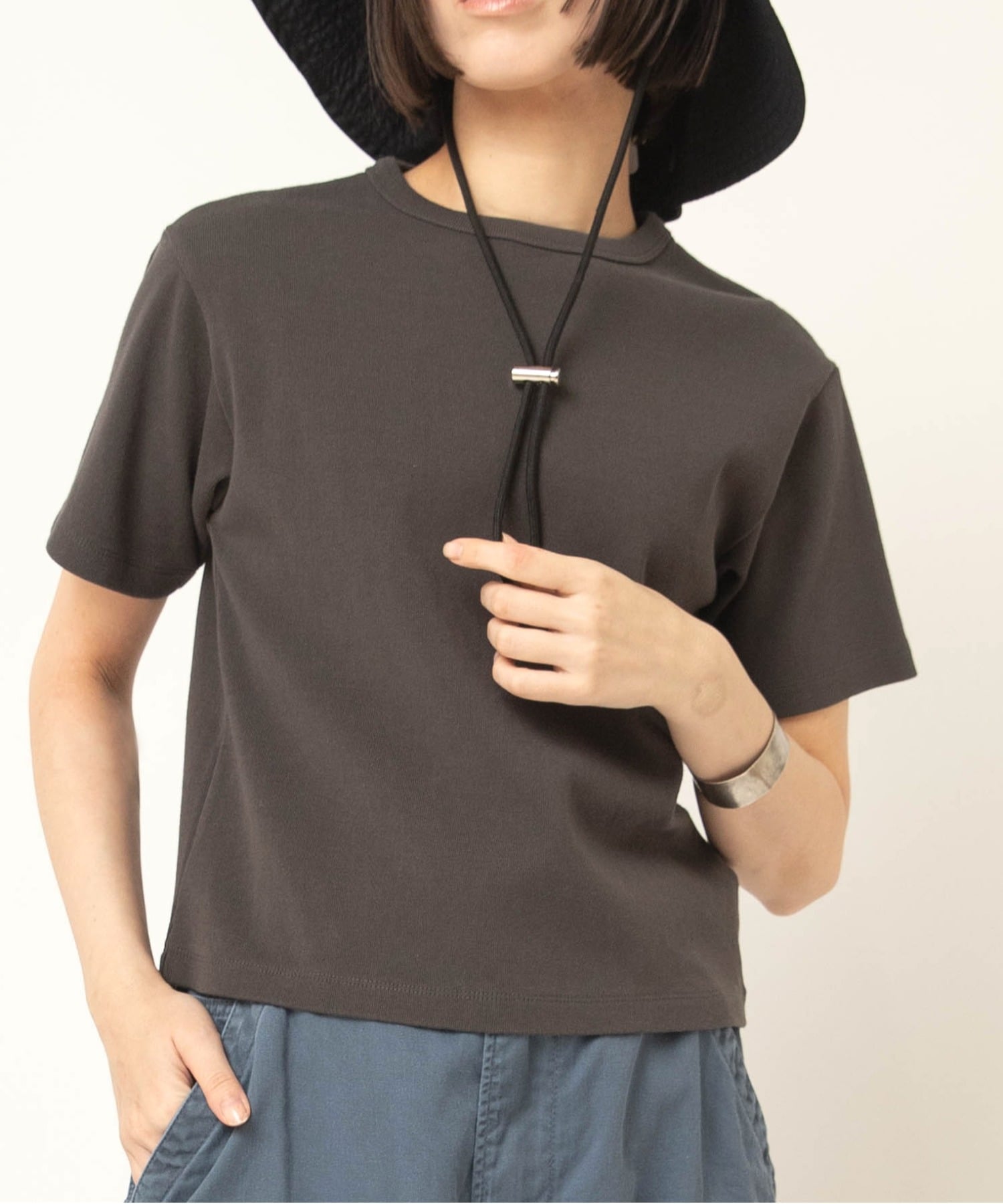 RNA-N M2665 コットンフライスT アールエヌエーエヌ トップス カットソー・Tシャツ グレー