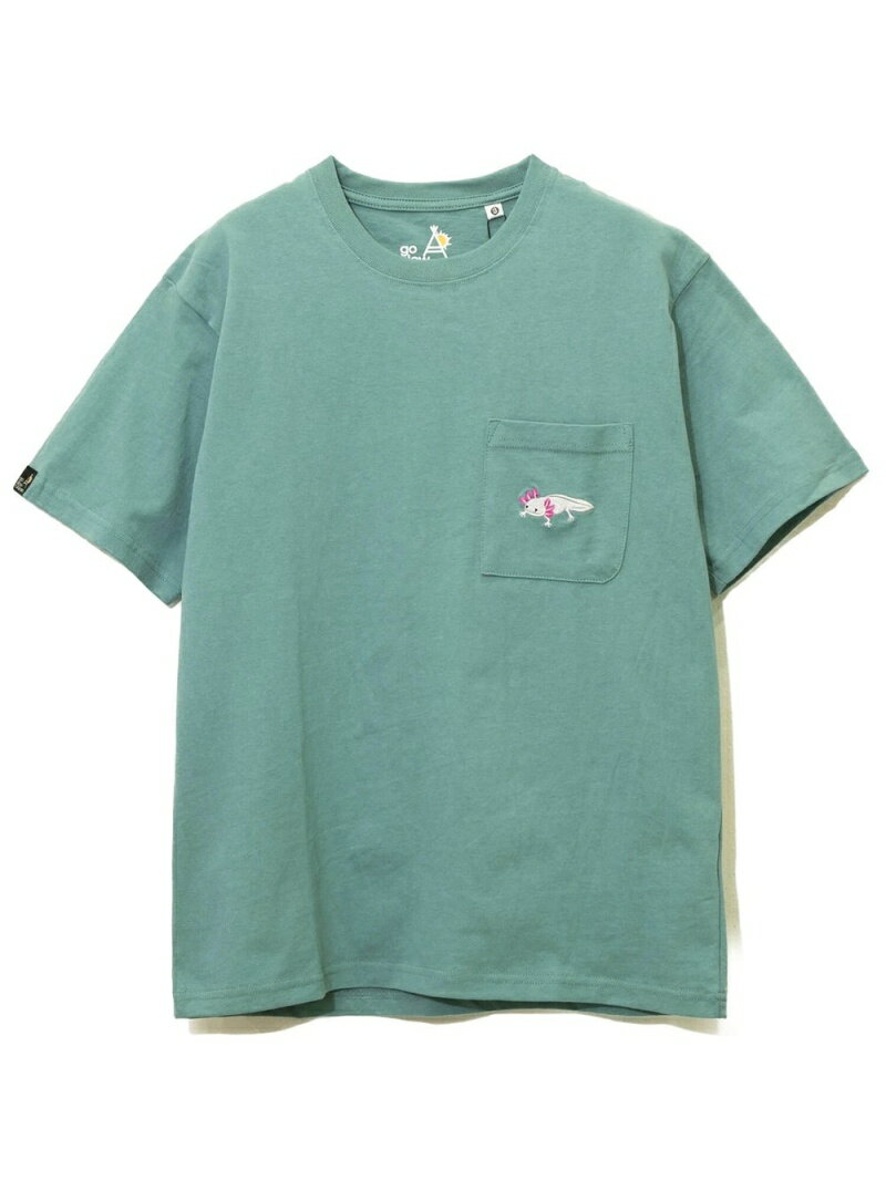 【SALE／30%OFF】GO SLOW CARAVAN go slow caravan/(W)USA/C 胸PKTいろいろ刺繍TEE ゴースローキャラバン トップス カットソー・Tシャツ ブルー グリーン ピンク ベージュ ブラック オレンジ