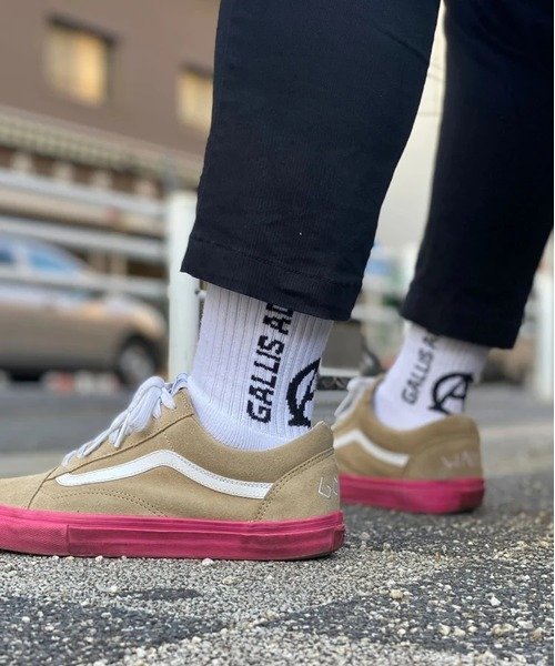 GALLIS ADDICTION GA VERTICAL LOGO SOCKS 2023 ジャックローズ 靴下・レッグウェア 靴下 ブラック ホワイト